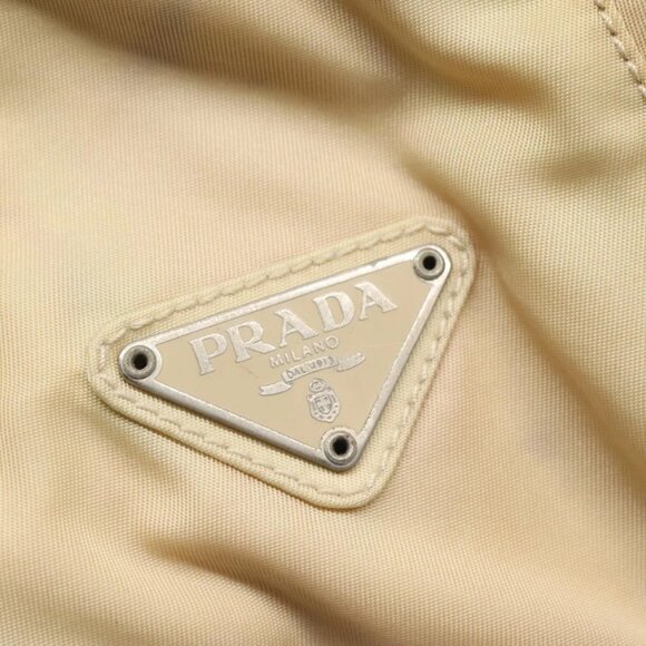 PRADA Shoulder Bag Nylon Plastic Cream Clear - Picture 12 of 16